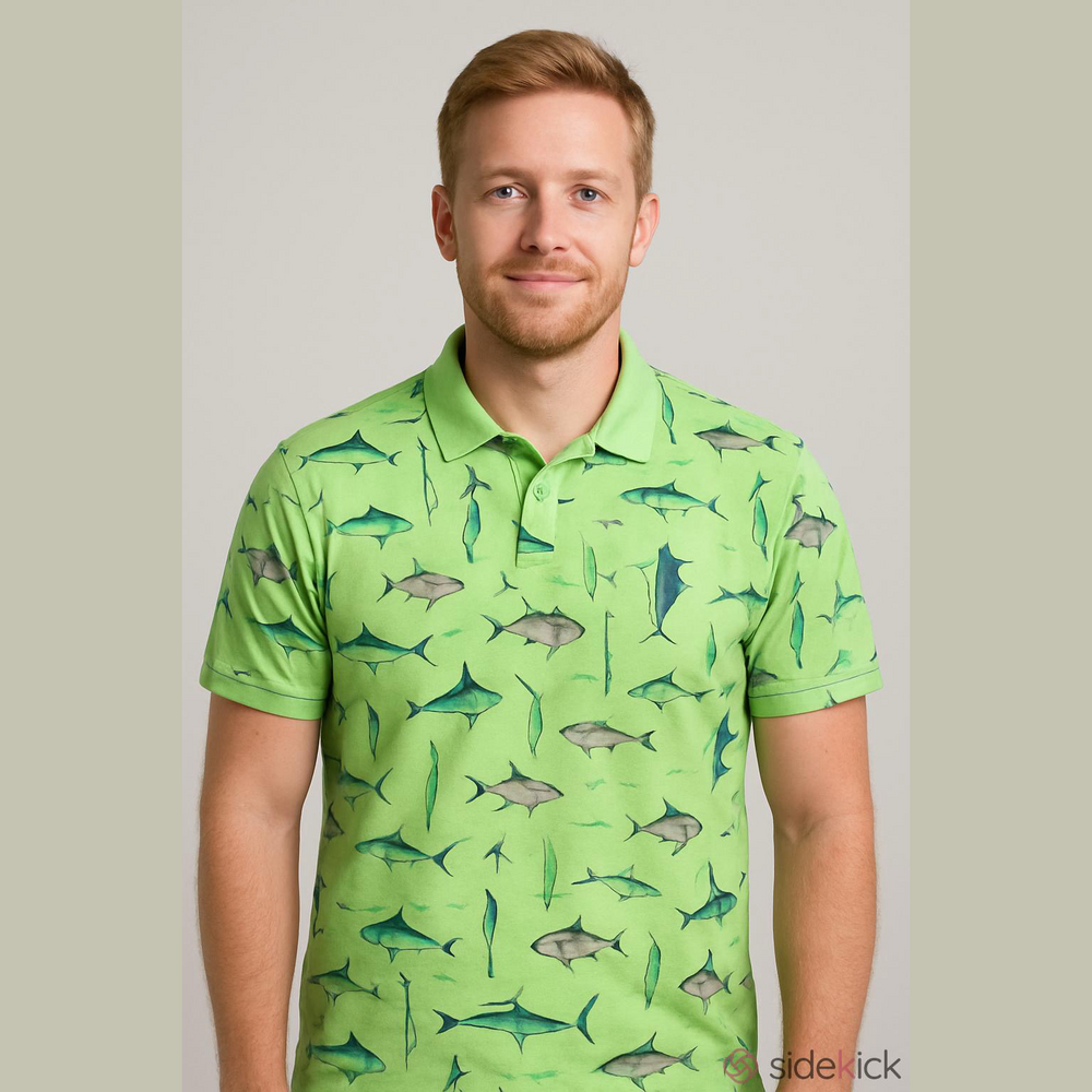 Columbia Men’s Lime Green Fishing Polo Shirt Size L